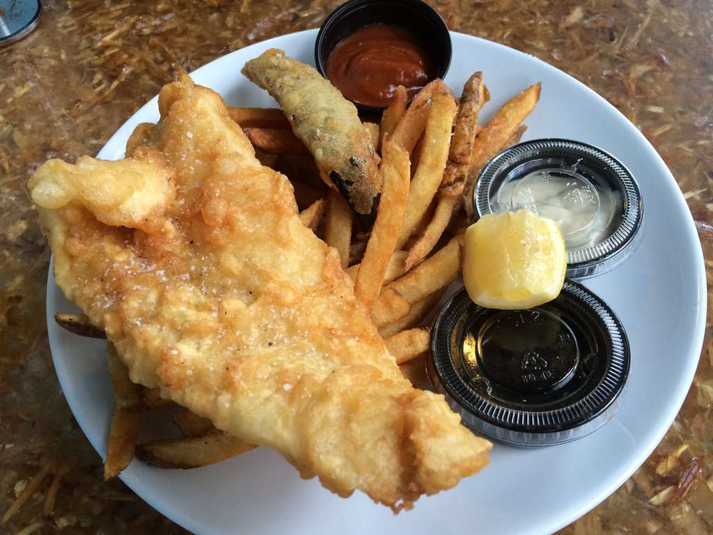 Plate of fish and chips